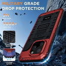 for Iphone 16 Pro Case Waterproof, Metal Heavy Duty Full Body Protective Case
