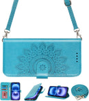 for Iphone 16 Pro Wallet Case with Shoulder Strap Crossbody Lanyard