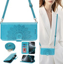 for Iphone 16 Pro Wallet Case with Shoulder Strap Crossbody Lanyard