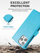 for Iphone 16 Pro Wallet Case with Shoulder Strap Crossbody Lanyard