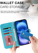 for Iphone 16 Pro Wallet Case with Shoulder Strap Crossbody Lanyard