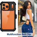 for iPhone 17 Pro Max Case, Full Body Phone Case with Built-in Screen Protector & Belt Clip Holster, Military Grade Drop Protection Rugged Cell Phone Cover for 17 ProMax 6.9” (Clear Black)