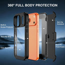 for iPhone 17 Pro Max Case, Full Body Phone Case with Built-in Screen Protector & Belt Clip Holster, Military Grade Drop Protection Rugged Cell Phone Cover for 17 ProMax 6.9” (Clear Black)