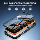 for iPhone 17 Pro Max Case, Full Body Phone Case with Built-in Screen Protector & Belt Clip Holster, Military Grade Drop Protection Rugged Cell Phone Cover for 17 ProMax 6.9” (Clear Black)