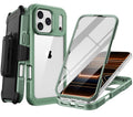 for iPhone 17 Pro Max Case, Full Body Phone Case with Built-in Screen Protector & Belt Clip Holster, Military Grade Drop Protection Rugged Cell Phone Cover for 17 ProMax 6.9” (Clear Black)