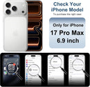 for iPhone 17 Pro Max Case, Full Body Phone Case with Built-in Screen Protector & Belt Clip Holster, Military Grade Drop Protection Rugged Cell Phone Cover for 17 ProMax 6.9” (Clear Black)