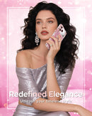 for Iphone 17 Pro Max Case, Glitter Bling Phone Cover with 2 - Ring Heart Stand & Lanyard, Women Girls Luxury Rhinestone Shockproof Protective Case for Iphone 17 Pro Max, Pink