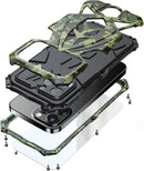 for Iphone 17 Pro Max Case Heavy Duty Protection Rugged Screw Full Body Military Grade Metal Bumper Rubber with Hard Durable Phone Cases Cover 2025 Black Red