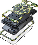 for Iphone 17 Pro Max Case Heavy Duty Protection Rugged Screw Full Body Military Grade Metal Bumper Rubber with Hard Durable Phone Cases Cover 2025 Black Red