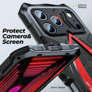 for Iphone 17 Pro Max Case Heavy Duty Protection Rugged Screw Full Body Military Grade Metal Bumper Rubber with Hard Durable Phone Cases Cover 2025 Black Red