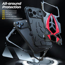 for Iphone 17 Pro Max Case Heavy Duty Protection Rugged Screw Full Body Military Grade Metal Bumper Rubber with Hard Durable Phone Cases Cover 2025 Black Red