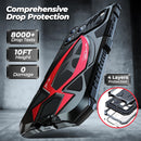 for Iphone 17 Pro Max Case Heavy Duty Protection Rugged Screw Full Body Military Grade Metal Bumper Rubber with Hard Durable Phone Cases Cover 2025 Black Red