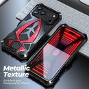 for Iphone 17 Pro Max Case Heavy Duty Protection Rugged Screw Full Body Military Grade Metal Bumper Rubber with Hard Durable Phone Cases Cover 2025 Black Red