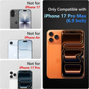 for Iphone 17 Pro Max Case Wallet with Card Holder [Max 3 Cards] Dual Layer Heavy Duty Shockproof Drop Protection Hidden Sliding ID Slot Slim Phone Cover for Women Men, 6.9 Inch Grey Purple