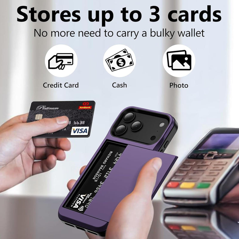 iPhone 17 Pro Max Wallet Card Holder Shockproof Case iPhone 17 Pro Max Wallet Card Holder Shockproof Case