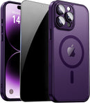 For Iphone 17 Pro Max Case with Privacy Screen Protector and Camera Protection Compatible with Magsafe Magnetic Matte Shockproof Phone Cover for Iphone 17 Pro Max Women/Girls, Hot Pink