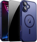 For Iphone 17 Pro Max Case with Privacy Screen Protector and Camera Protection Compatible with Magsafe Magnetic Matte Shockproof Phone Cover for Iphone 17 Pro Max Women/Girls, Hot Pink