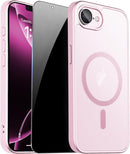 For Iphone 17 Pro Max Case with Privacy Screen Protector and Camera Protection Compatible with Magsafe Magnetic Matte Shockproof Phone Cover for Iphone 17 Pro Max Women/Girls, Hot Pink