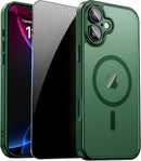For Iphone 17 Pro Max Case with Privacy Screen Protector and Camera Protection Compatible with Magsafe Magnetic Matte Shockproof Phone Cover for Iphone 17 Pro Max Women/Girls, Hot Pink