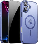 For Iphone 17 Pro Max Case with Privacy Screen Protector and Camera Protection Compatible with Magsafe Magnetic Matte Shockproof Phone Cover for Iphone 17 Pro Max Women/Girls, Hot Pink