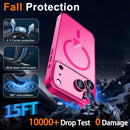 For Iphone 17 Pro Max Case with Privacy Screen Protector and Camera Protection Compatible with Magsafe Magnetic Matte Shockproof Phone Cover for Iphone 17 Pro Max Women/Girls, Hot Pink