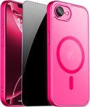 For Iphone 17 Pro Max Case with Privacy Screen Protector and Camera Protection Compatible with Magsafe Magnetic Matte Shockproof Phone Cover for Iphone 17 Pro Max Women/Girls, Hot Pink