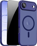 For Iphone 17 Pro Max Case with Privacy Screen Protector and Camera Protection Compatible with Magsafe Magnetic Matte Shockproof Phone Cover for Iphone 17 Pro Max Women/Girls, Hot Pink