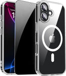 For Iphone 17 Pro Max Case with Privacy Screen Protector and Camera Protection Compatible with Magsafe Magnetic Matte Shockproof Phone Cover for Iphone 17 Pro Max Women/Girls, Hot Pink