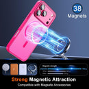 For Iphone 17 Pro Max Case with Privacy Screen Protector and Camera Protection Compatible with Magsafe Magnetic Matte Shockproof Phone Cover for Iphone 17 Pro Max Women/Girls, Hot Pink