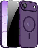 For Iphone 17 Pro Max Case with Privacy Screen Protector and Camera Protection Compatible with Magsafe Magnetic Matte Shockproof Phone Cover for Iphone 17 Pro Max Women/Girls, Hot Pink