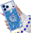 for Iphone 17 Pro Max Case with Ring Stand, Glitter Sparkle Phone Case for Women Girls, Rhinestone Luxury Protective Cover for Iphone 17 Pro Max 6.9", Pink