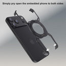 For Iphone 17 Pro Max Metal Bumper Case Frameless with Kickstand & Magnetic, Compatible with Magsafe, Aluminum Alloy No Back No Frame Slim Design 4 Corners Shockproof (Silver)