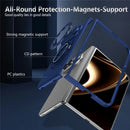 For iPhone Fold Magnetic Case Hard PC Folding Phone Cover Rotatable Ring Holder