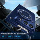 For iPhone Fold Magnetic Case Hard PC Folding Phone Cover Rotatable Ring Holder