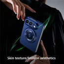 For iPhone Fold Magnetic Case Hard PC Folding Phone Cover Rotatable Ring Holder