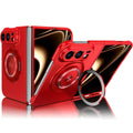 For iPhone Fold Magnetic Case Hard PC Folding Phone Cover Rotatable Ring Holder