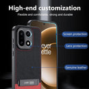 for OnePlus 15 Case, [TPU+Premium PU][2 Stand Ways] [Drop Protection] [Camera Protection] with Stand Shockproof Case - Black+Red