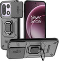 for OnePlus 15 Phone Case, Dual Layer Armor with Ring Holder Kickstand Shock Absorbing Silicone Protection Defender Rugged Bumper Case for OnePlus 15 5G PLK110 (6.78" Smartphone) - Black