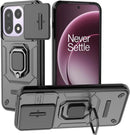 for OnePlus 15 Phone Case, Dual Layer Armor with Ring Holder Kickstand Shock Absorbing Silicone Protection Defender Rugged Bumper Case for OnePlus 15 5G PLK110 (6.78" Smartphone) - Black