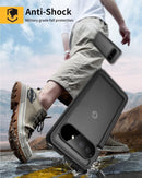 for Pixel 9A Case, IP68 Waterproof Dustproof, Built - In Screen Protector, Rugged Full Body Shockproof Phone Case for Google Pixel 9A 6.3", Black