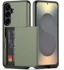 for Samsung Galaxy S26 Case with Card Holder Dual Layer Heavy Duty Protective Case Hidden Card Slot Slim Wallet Cover for Samsung S26 6.2''(Purple)