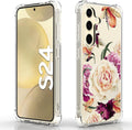 For Samsung Galaxy S26 Case: Women Girls Flower Floral Flexible TPU Rubber Phone Cover Case for Samsung Galaxy S26(Big Rose Flower)