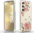 For Samsung Galaxy S26 Case: Women Girls Flower Floral Flexible TPU Rubber Phone Cover Case for Samsung Galaxy S26(Big Rose Flower)