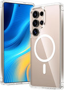 for Samsung Galaxy S26 - Ultra Case: Clear Magnetic Phone Cases with Screen Protector Compatible with Magsafe Slim anti Yellowing Rugged Protective Transparent Cell Phone Cover (Clear Magnetic)