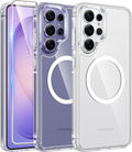 for Samsung Galaxy S26 - Ultra Case: Clear Magnetic Phone Cases with Screen Protector Compatible with Magsafe Slim anti Yellowing Rugged Protective Transparent Cell Phone Cover (Clear Magnetic)