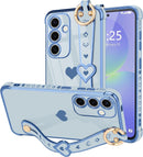 For Samsung Galaxy S26 Ultra Case Cute Love - Heart Plating Strap for Women Girls Bling Silicone Camera Protection Bumper Shockproof Phone Case for Samsung Galaxy S26 Ultra 5G - Dark Purple