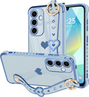 For Samsung Galaxy S26 Ultra Case Cute Love - Heart Plating Strap for Women Girls Bling Silicone Camera Protection Bumper Shockproof Phone Case for Samsung Galaxy S26 Ultra 5G - Dark Purple