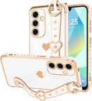 For Samsung Galaxy S26 Ultra Case Cute Love - Heart Plating Strap for Women Girls Bling Silicone Camera Protection Bumper Shockproof Phone Case for Samsung Galaxy S26 Ultra 5G - Dark Purple