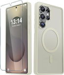 For Samsung Galaxy S26 Ultra Case, Matte Magnetic Phone Cover [2026 Upgraded] with 1 Screen Protector, Support for Magsafe, Shockproof Military Protection, Translucent Frosted Back, Purple