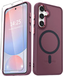 For Samsung Galaxy S26 Ultra Case, Matte Magnetic Phone Cover [2026 Upgraded] with 1 Screen Protector, Support for Magsafe, Shockproof Military Protection, Translucent Frosted Back, Purple